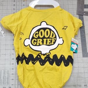 Yellow Good Grief Dog Shirt, Size L, New With Tags